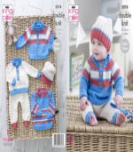 Pattern 5218 Sweaters, Pants & Hat knitted in Cherished DK