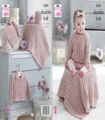Pattern 5238 Cardigans, Blanket & Hat Knitted in Baby Glitz DK