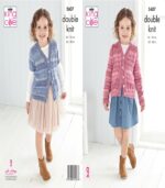 Pattern 5607 Cardigans knitted in King Cole Island Beaches DK