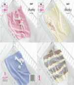 Pattern 5687 Blankets knitted in King Cole Ultra Soft Chunky