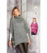 Pattern 9807 Stylecraft Sweater and Poncho in Special XL Tweed