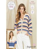 Pattern 9838 - V Neck Cardigans in Naturals Organic Cotton DK - Stylecraft