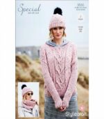 Pattern 9555 - Sweater, Snood and Hat in Special Aran with Wool - Stylecraft